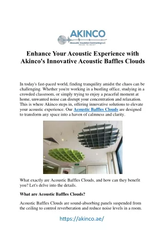 Elevate Your Space with Acoustic Baffles Clouds