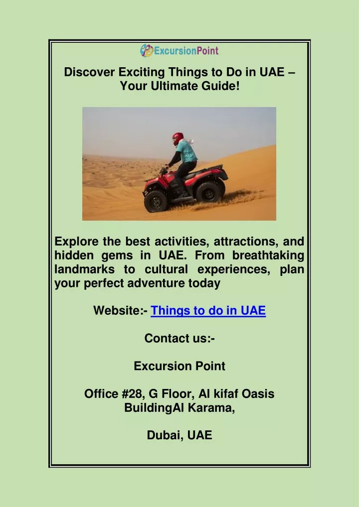 discover exciting things to do in uae your