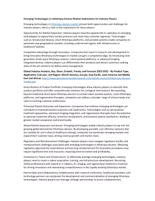 emerging technologies in lithotripsy devices