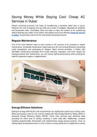 Saving Money While Staying Cool_ Cheap AC Services in Dubai