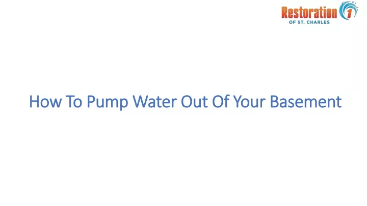 how to pump water out of your basement