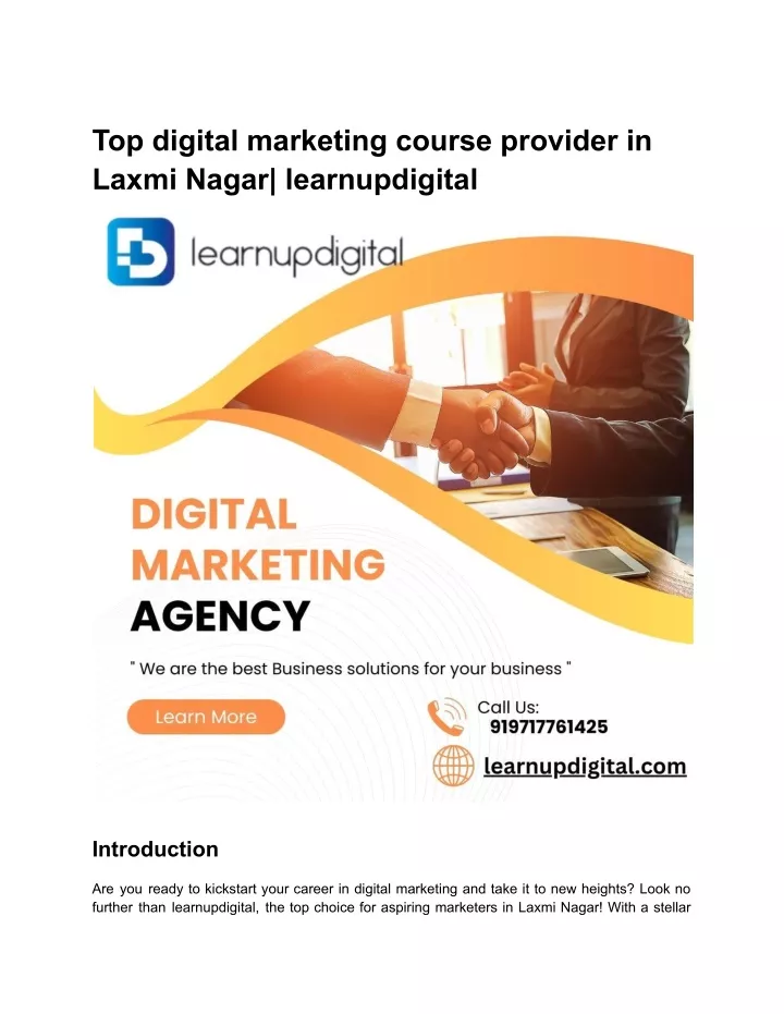top digital marketing course provider in laxmi