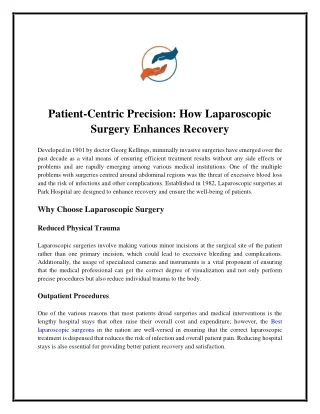 patient centric precision how laparoscopic