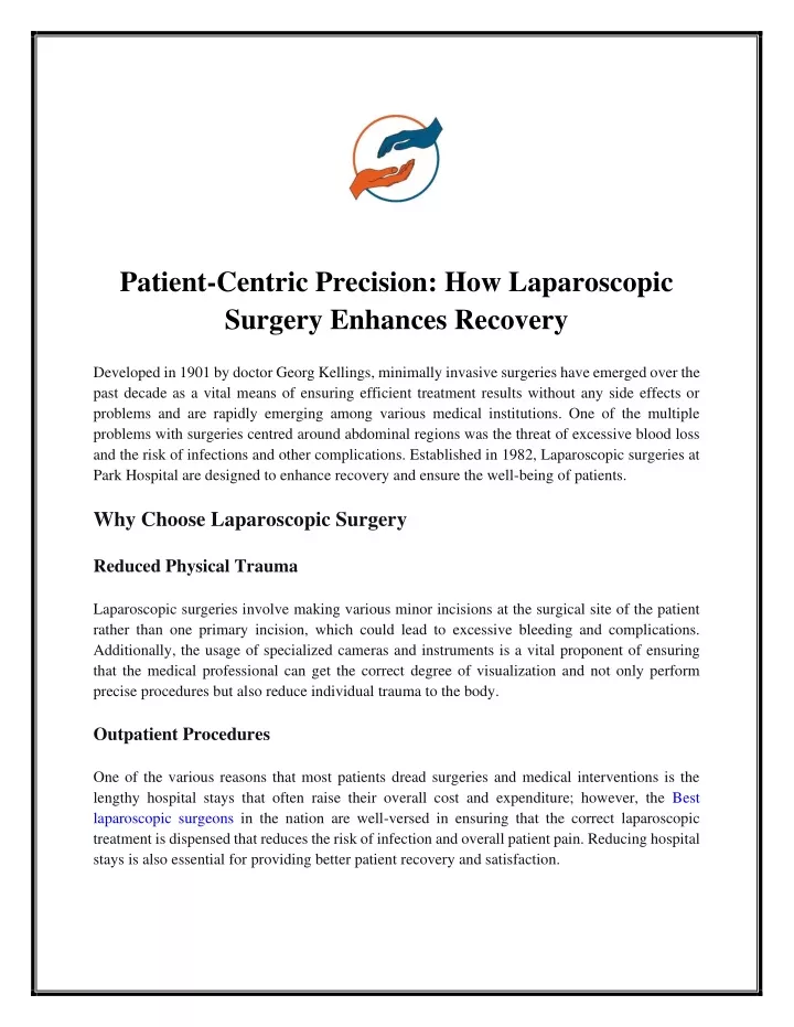 patient centric precision how laparoscopic