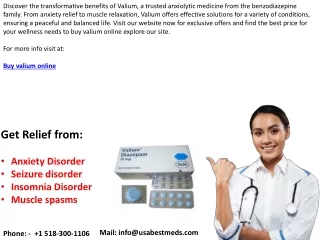 Buy Valium online with no prescription needed