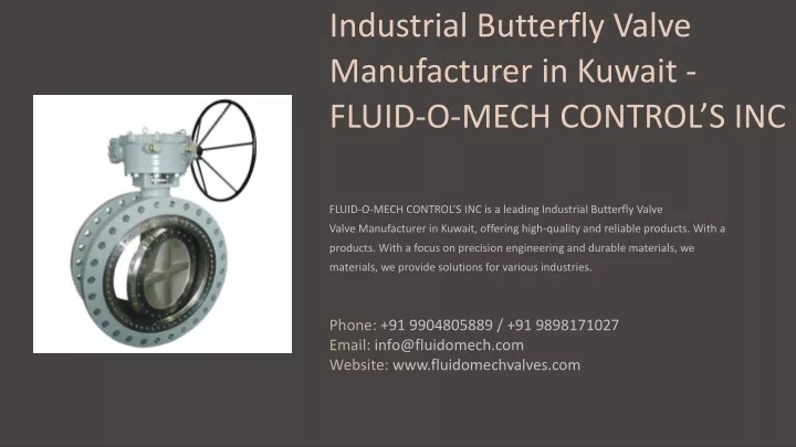 industrial butterfly valve manufacturer in kuwait
