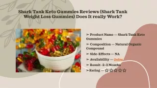 Shark Tank Keto Gummies Reviews