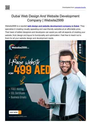 Dubai Web Design And Website Development Company | Website2999