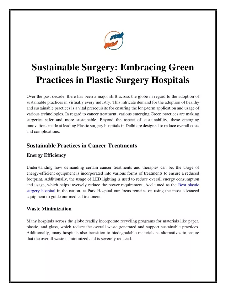 sustainable surgery embracing green practices