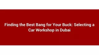 finding the best bang for your buck selecting