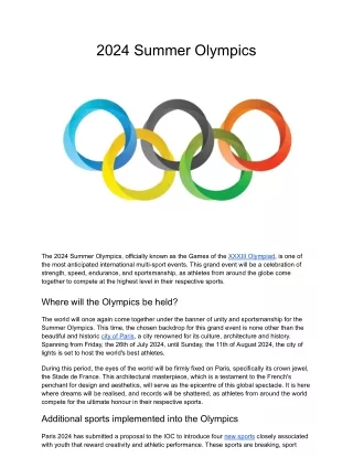 2024 Summer Olympics