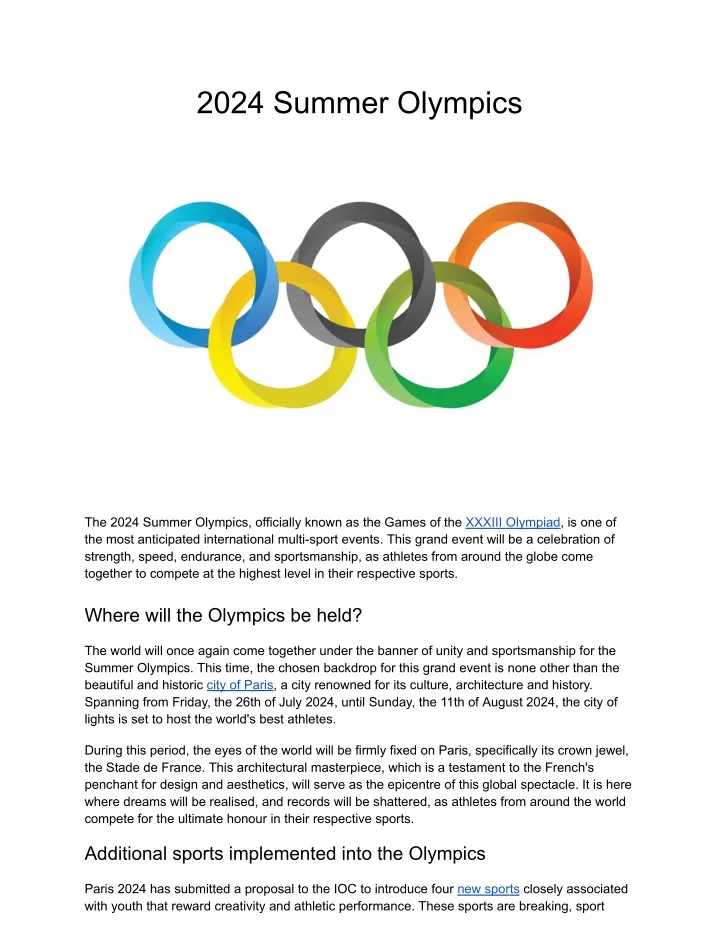 2024 summer olympics