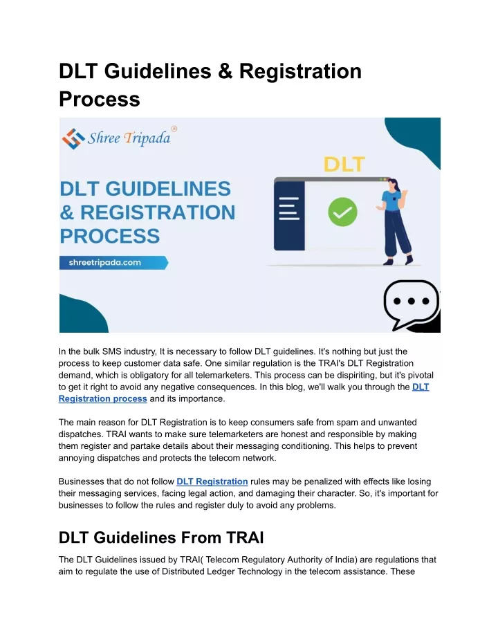 dlt guidelines registration process