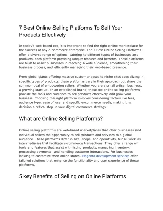 7 Best Online Selling Platforms To Sell Your Products Effectively