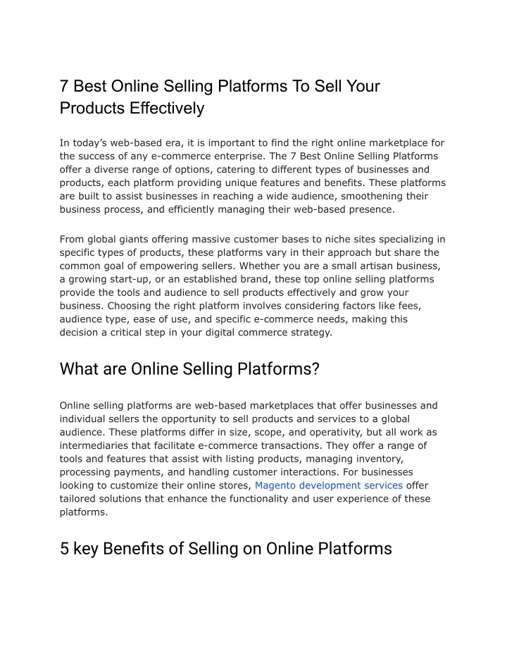 7 best online selling platforms to sell your