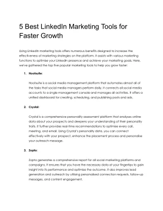 5 Best LinkedIn Marketing Tools for Faster Growth