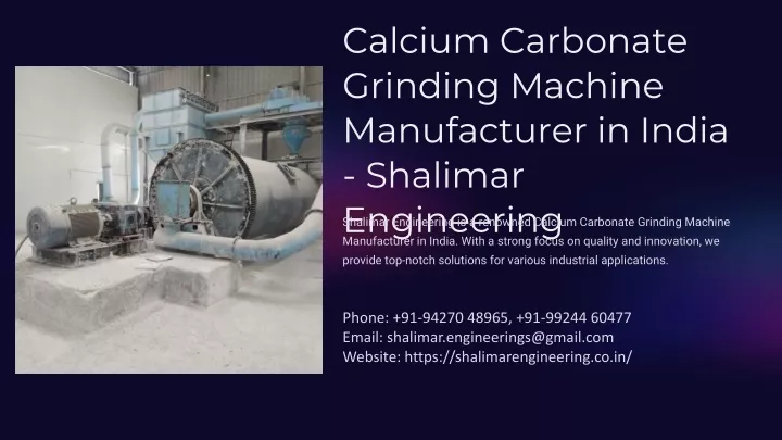 calcium carbonate grinding machine manufacturer