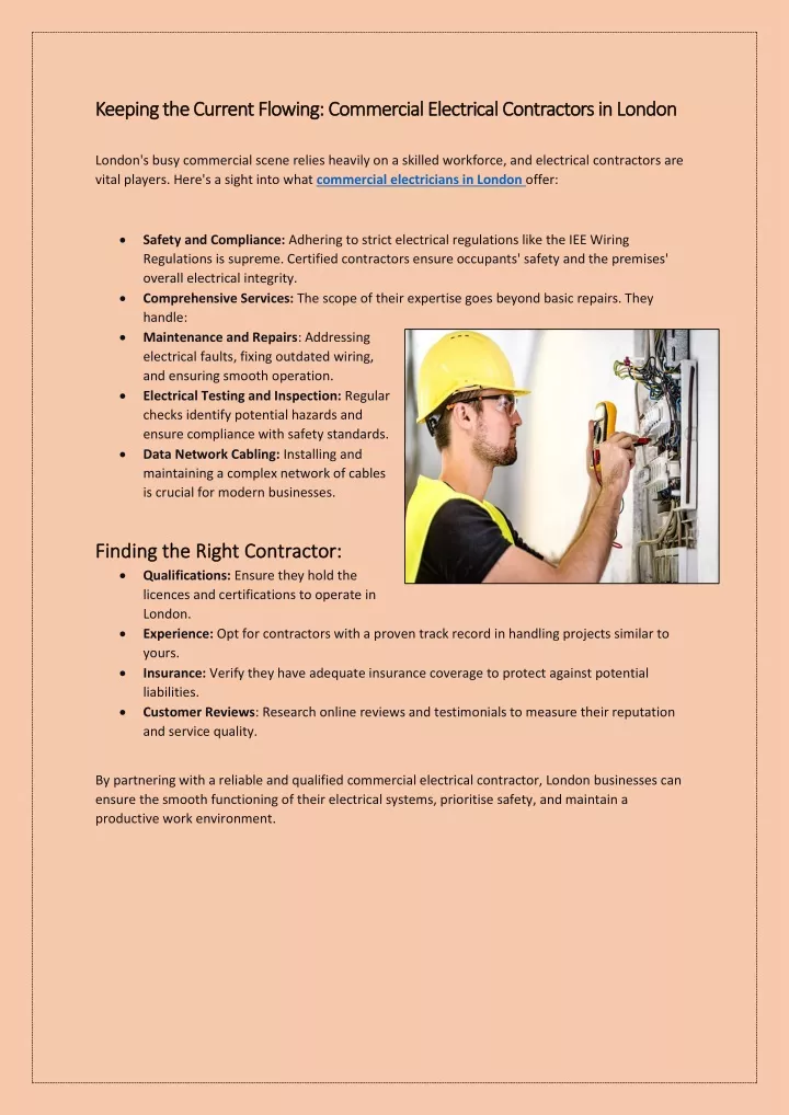 keeping the current flowing commercial electrical