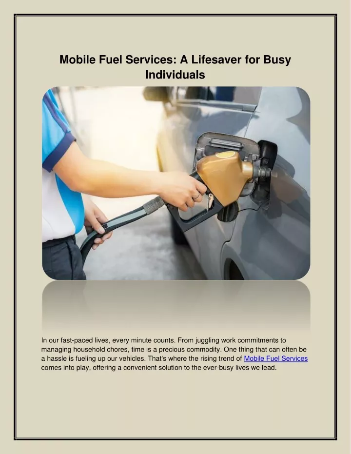 mobile fuel services a lifesaver for busy