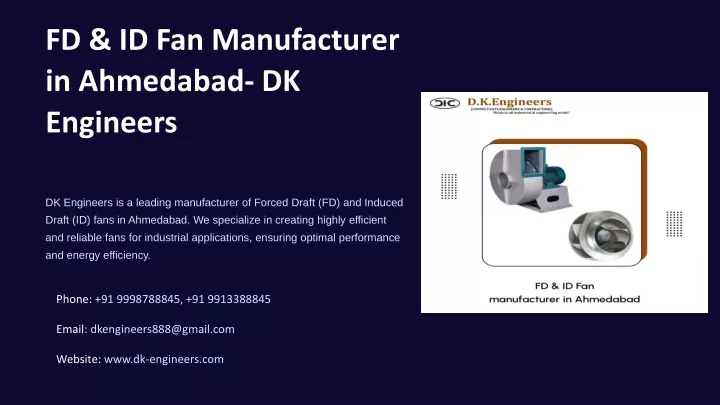 fd id fan manufacturer in ahmedabad dk engineers