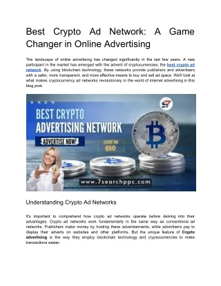 Best Crypto Ad Network | Promote Crypto Sites