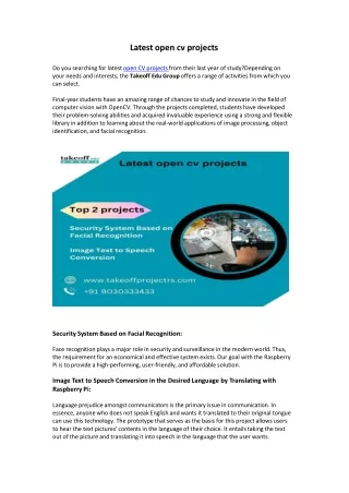 latest open cv projects do you searching