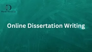 Online Dissertation Writing service in California, USA