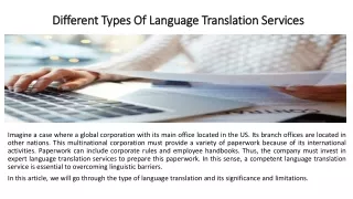Different Types Of Language Translation Services