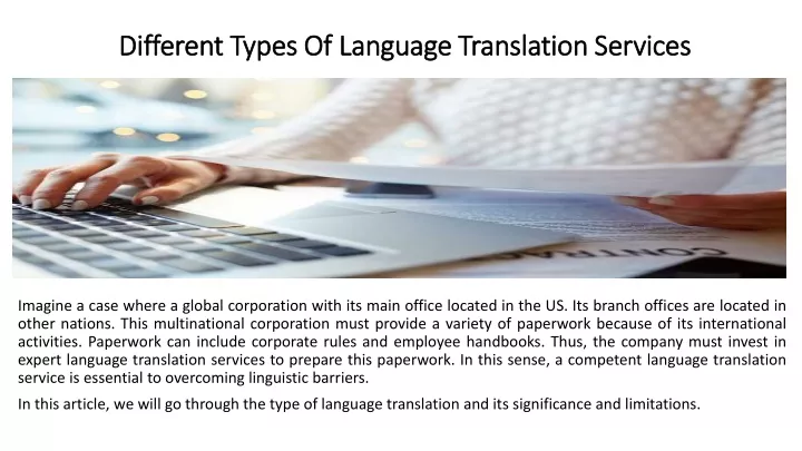 different types of language translation services