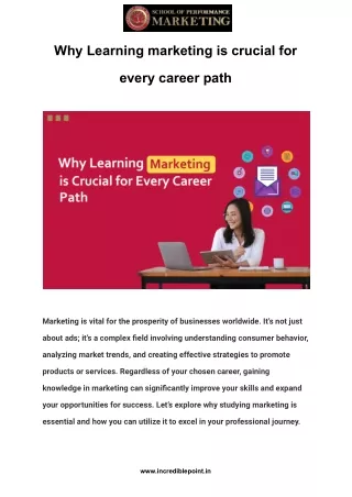 Why Learning marketing is crucial for every career path