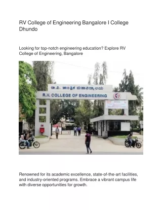 RV College of Engineering Bangalore I College Dhundo