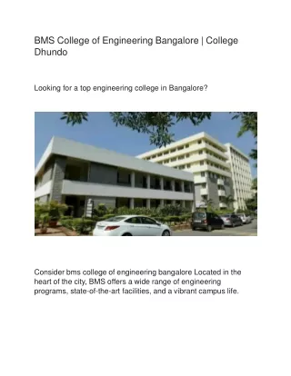 BMS College of Engineering Bangalore | College Dhundo