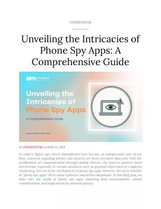 Unveiling the Intricacies of Phone Spy Apps_ A Comprehensive Guide