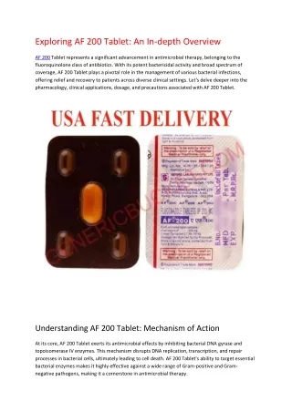 exploring af 200 tablet an in depth overview