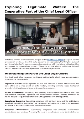 Exploring Legitimate Waters_ The Imperative Part of the Chief Legal Officer
