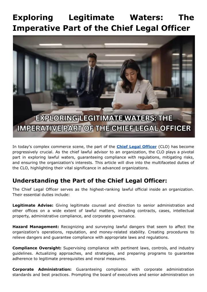 exploring imperative part of the chief legal