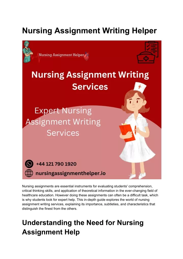 nursing assignment writing helper