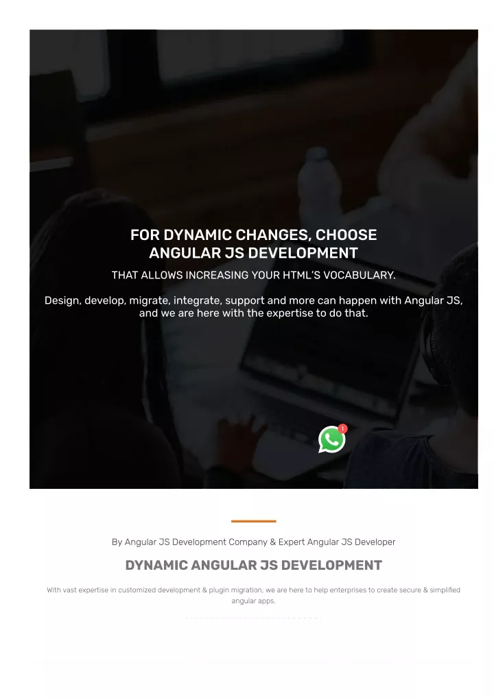 for dynamic changes choose angular js development