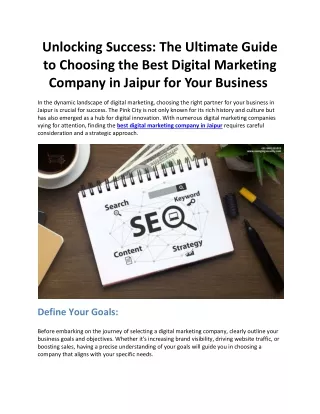 Unlocking Success: The Ultimate Guide to Choosing the Best Digital Marketing Com