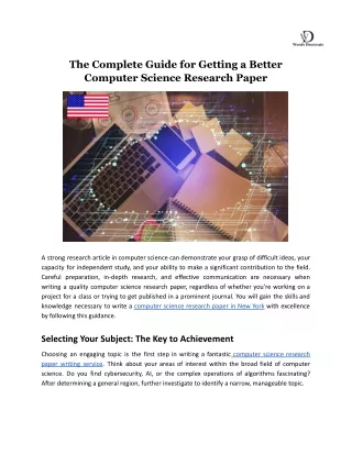 The Complete Guide for Getting a Better Computer Science Research Paper
