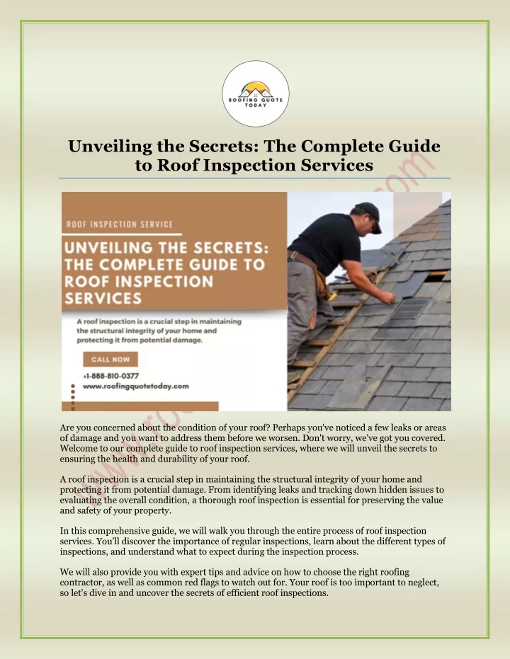 unveiling the secrets the complete guide to roof