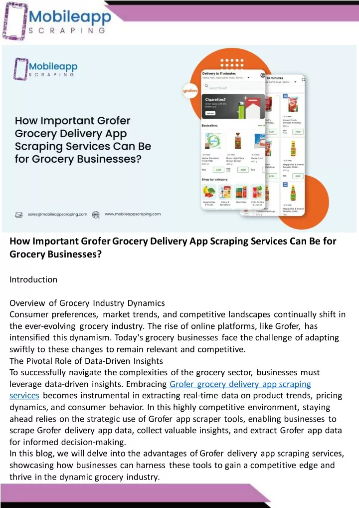 how important grofergrocery delivery app scraping