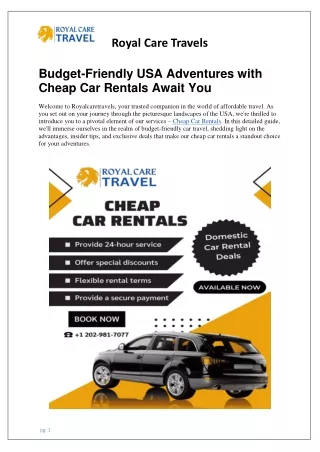 Budget-Friendly USA Adventures with Cheap Car Rentals Await You