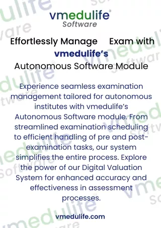 Autonomous Software Excellence: Transforming Assessments with vmedulife.