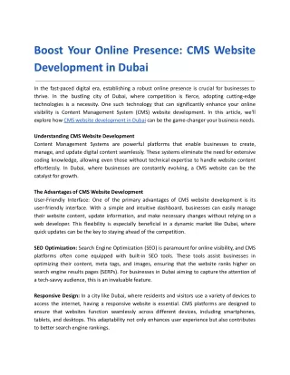 Boost Your Online Presence_ CMS Website Development in Dubai
