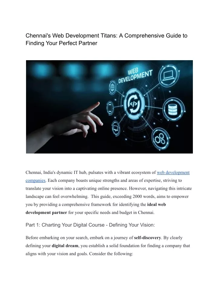 chennai s web development titans a comprehensive
