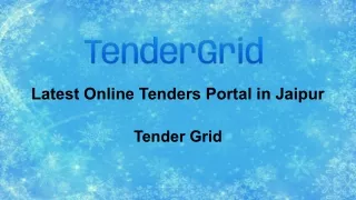 Latest Online Tenders Portal in Jaipur