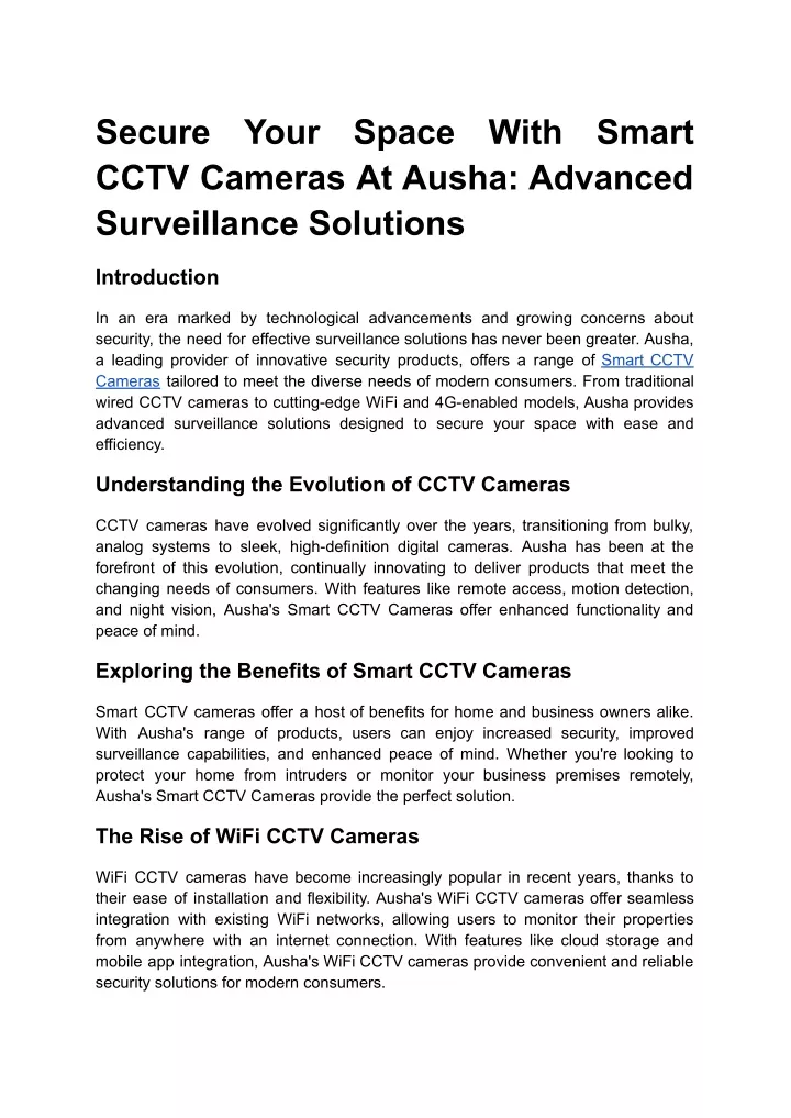 secure cctv cameras at ausha advanced