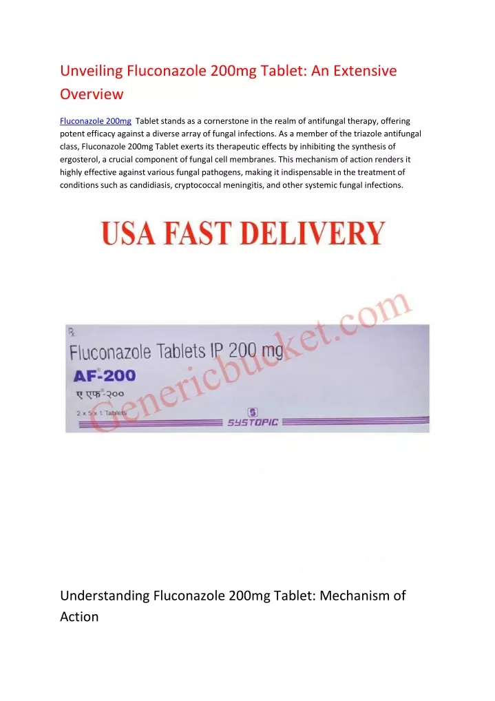 unveiling fluconazole 200mg tablet an extensive