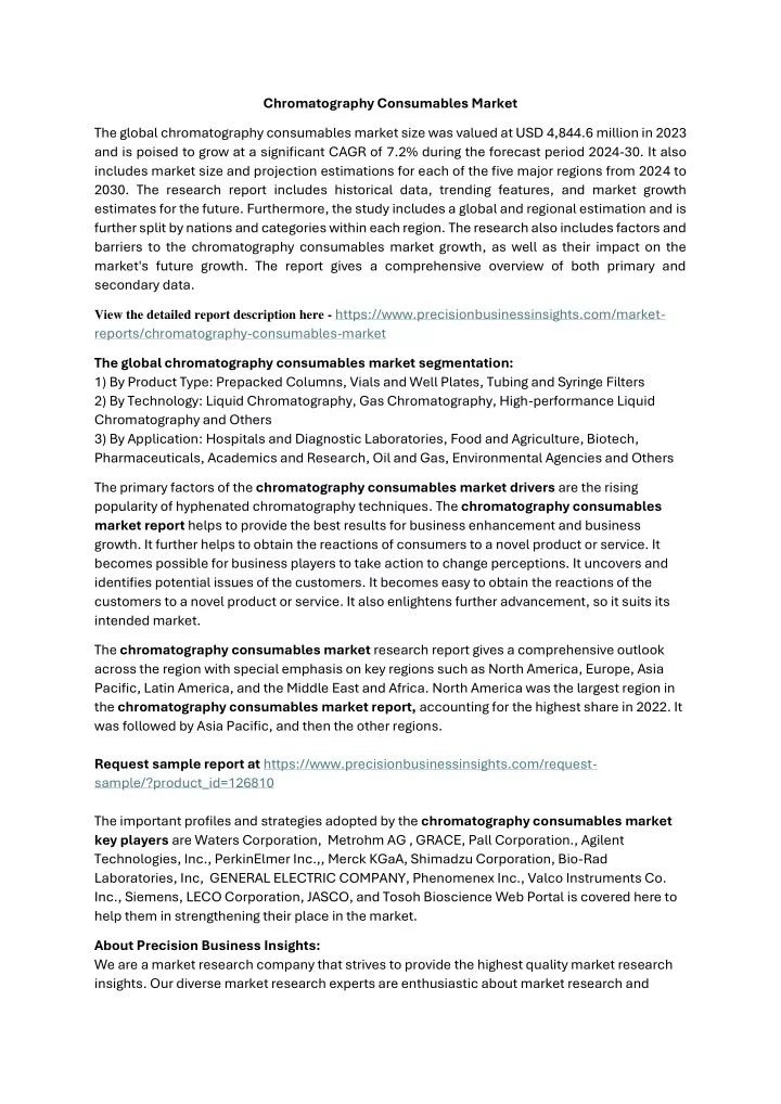 chromatography consumables market